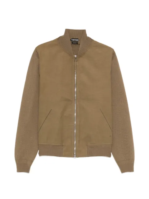TOM FORD front merino bomber jacket Green KZF011YMW134