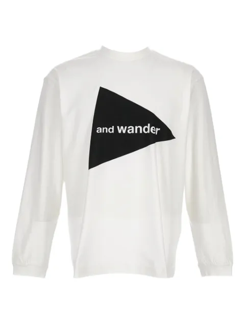 and Wander logo-print crew-neck T-shirt White 5745284087030
