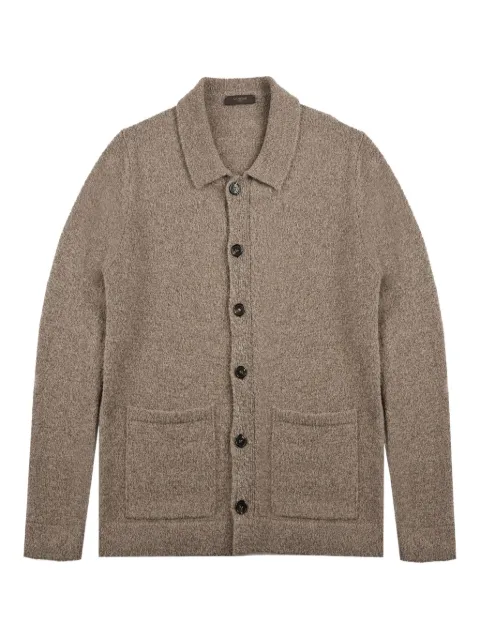 Zanone bouclé cardigan Brown 810167ZN283