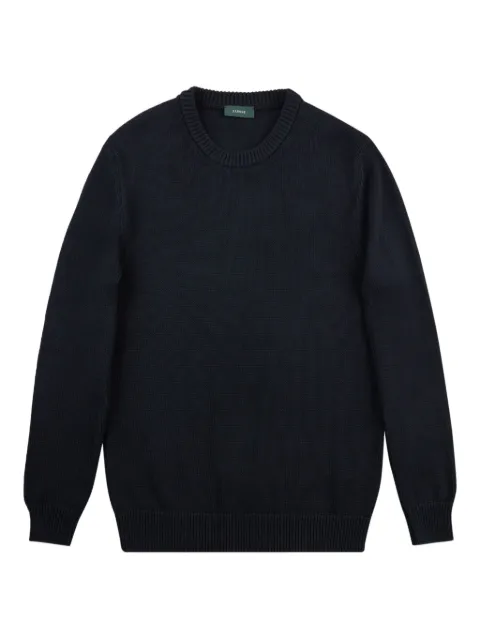 Zanone crew-neck cotton sweater Blue 810104ZN392