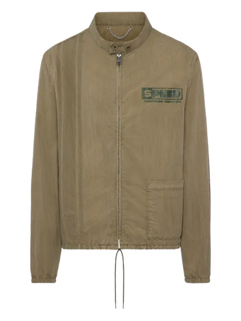 Maison Margiela logo-patch drawstring jacket Green S50AM0651M35046