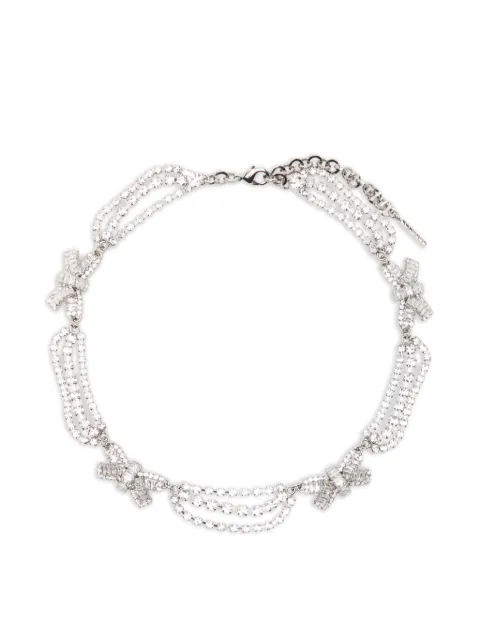 Alessandra Rich bow-embellished necklace Silver FABA3309J0004