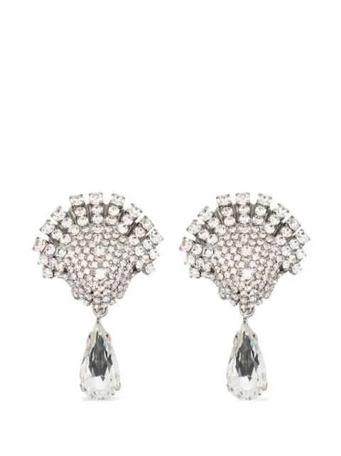 Alessandra Rich crystal shell-motif drop earrings Silver FABA3325J0004