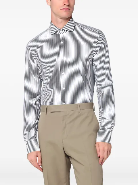 Xacus striped long-sleeve shirt White ACT558ML91609