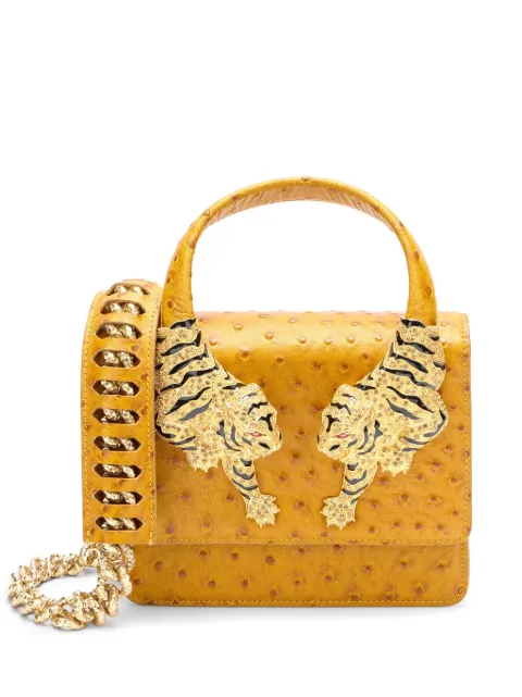 Roberto Cavalli Roar tiger-appliqué tote bag Yellow SKB023PZ702