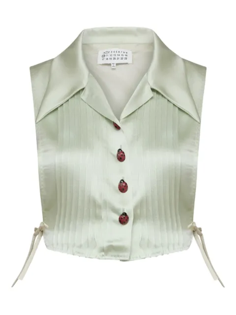 Maison Margiela polo-collar vest Green S51TH0094MTN152