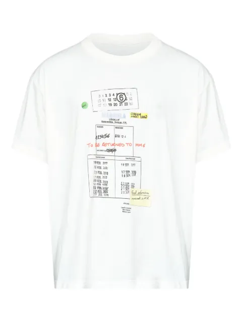 MM6 Maison Margiela library stamp T-shirt White SH0GC0070M20170