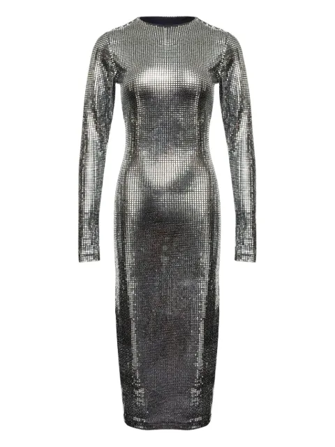 MM6 Maison Margiela metallic midi dress Silver S52DD0084S23734
