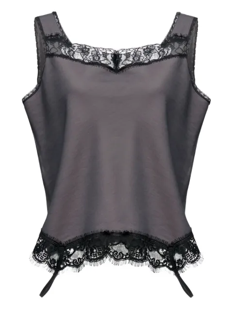 MM6 Maison Margiela lace trim top Grey S52NC0357M35731