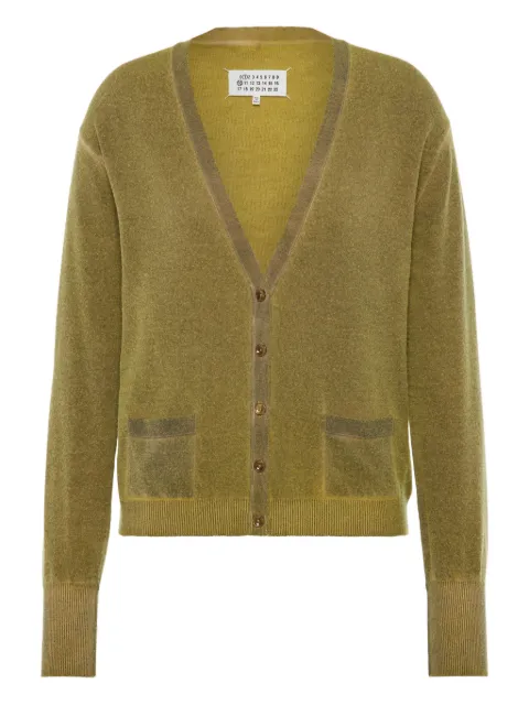 Maison Margiela virgin wool V-neck cardigan Green S51HP0029M13224