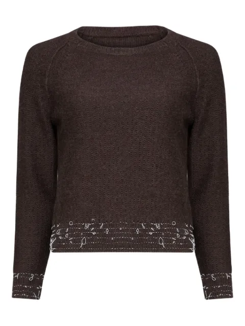 Maison Margiela crew neck long-sleeve cardigan Brown S51HL0039M13227