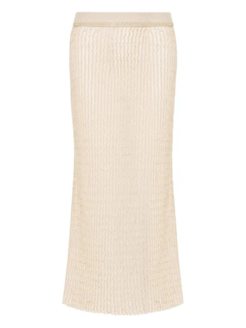 Maison Margiela ribbed-knit midi skirt Neutrals S51ME0060M13240