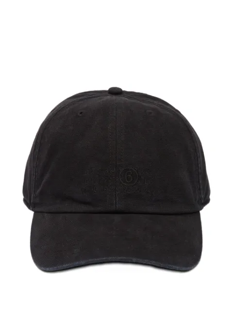 MM6 Maison Margiela logo-motif cotton baseball cap Black SH0TC0008M35346