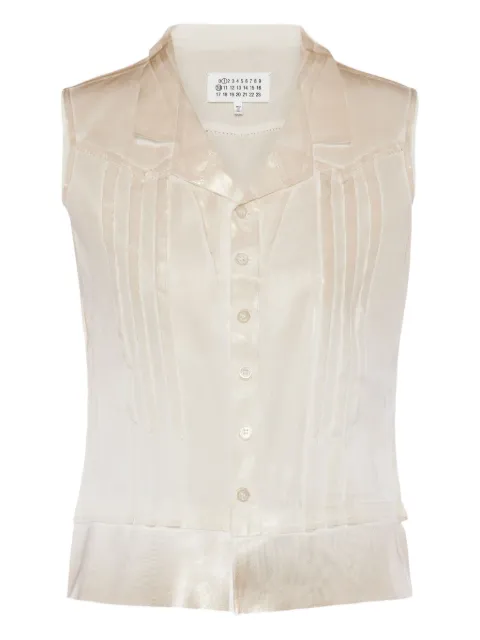 Maison Margiela perforated sleeveless shirt Neutrals S51NC0633M35112