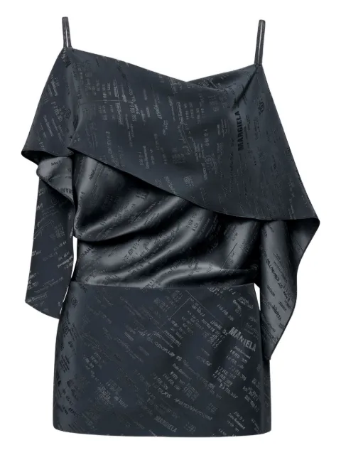 MM6 Maison Margiela ruffled open back top Grey S52NC0358M35737