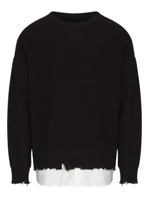 MM6 Maison Margiela distressed hem sweater Black SH0HL0037M13220