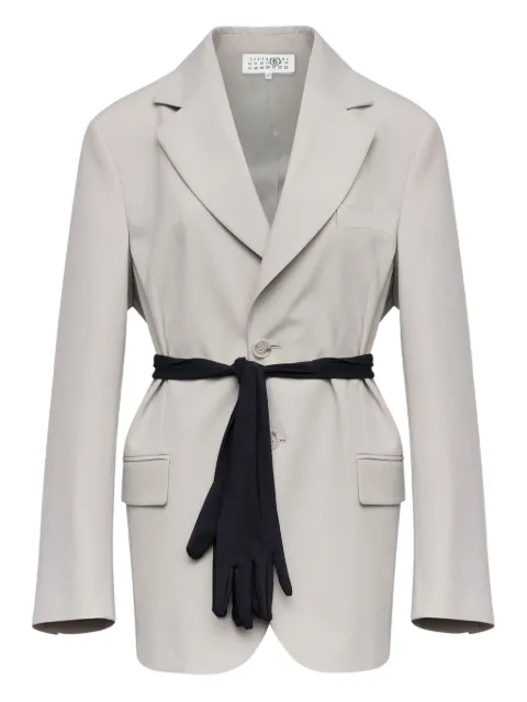 MM6 Maison Margiela wool-blend blazer with gloves Grey S52BN0147M35436
