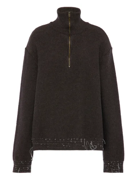 Maison Margiela quarter-zip sweater Brown S51HL0040M13227