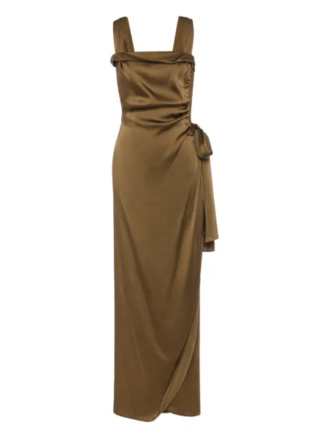 Maison Margiela maxi draped satin dress Brown S51DG0005M35797