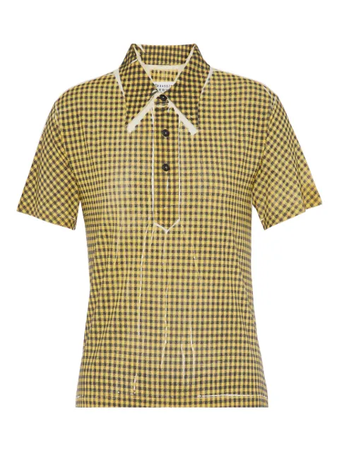 Maison Margiela gingham polo top Yellow S51GL0072M20171
