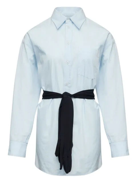 MM6 Maison Margiela long-sleeved tie shirt Blue S52DT0060M35480