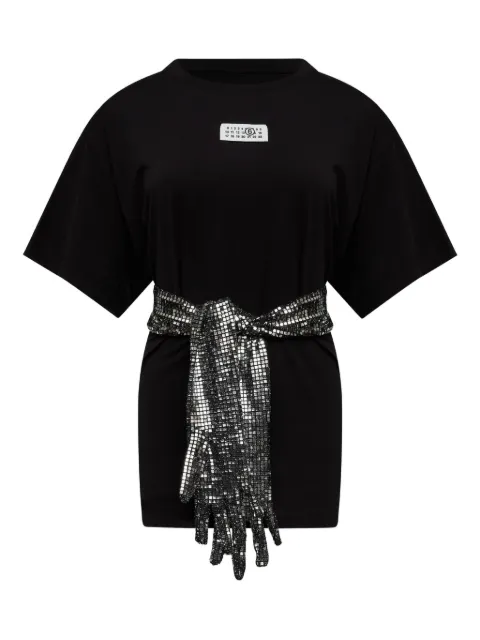 MM6 Maison Margiela cotton T-shirt with gloves Black S52GC0358M20170