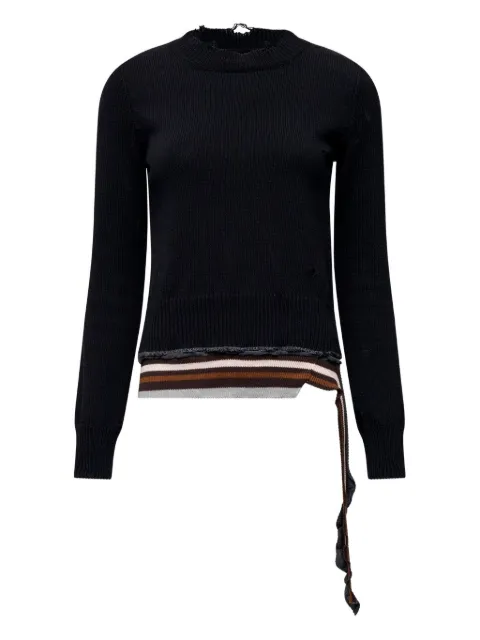 MM6 Maison Margiela striped crewneck sweater Black S52HL0058M13205
