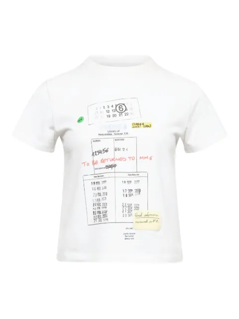 MM6 Maison Margiela stamp print T-shirt Neutrals S52GC0360M20185