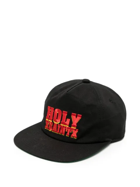 SAINT MXXXXXX Holy embroidered snapback cap Black SMHR10000089