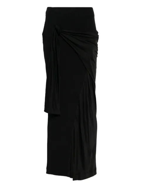 YEHUAFAN draped skirt Black C9000069
