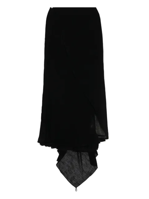 YEHUAFAN asymmetric-hem skirt Black C9000066