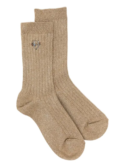 Undercover logo-embroidered socks Gold UC2E1L012