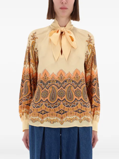 ETRO paisley-pattern bow blouse Neutrals WRJA009199SP1G3X0820