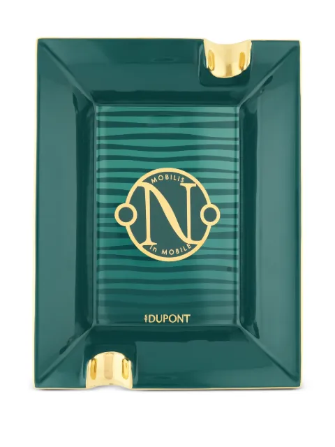 S.T. Dupont striped rectangular ashtray Green 6452