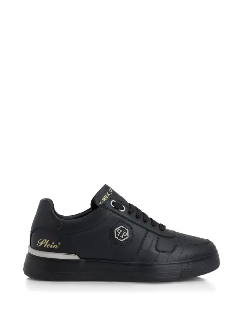 Philipp Plein T-REX 01 logo-plaque leather sneakers Black LAESUSC0981PLE005N