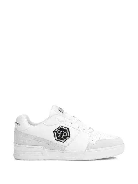 Philipp Plein P-Force 78 logo-plaque leather sneakers White LAESUSC0979PLE022N