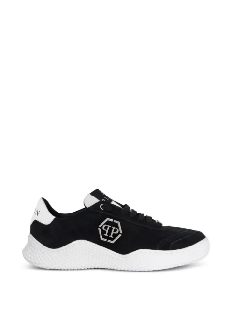 Philipp Plein hexagon-logo suede sneakers Black LAESUSC0971PLE009N
