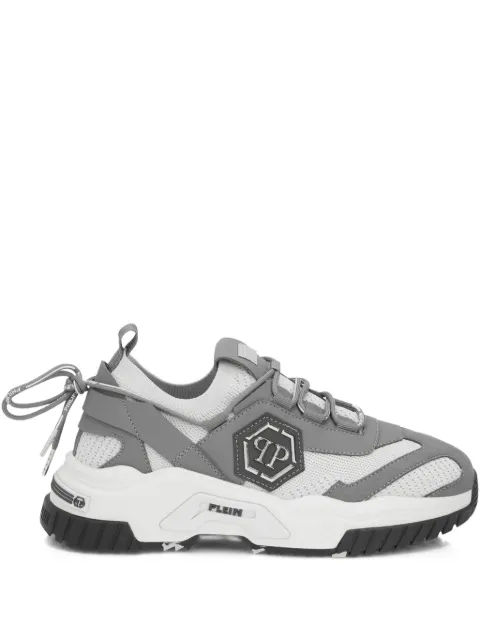 Philipp Plein predator logo-plaque trainers Grey FABSUSC0248PTE003N
