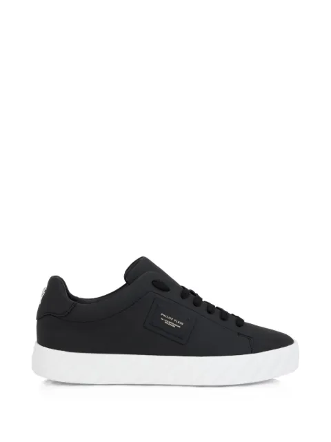 Philipp Plein logo-plaque leather sneakers Black LAESUSC0965PLE005N
