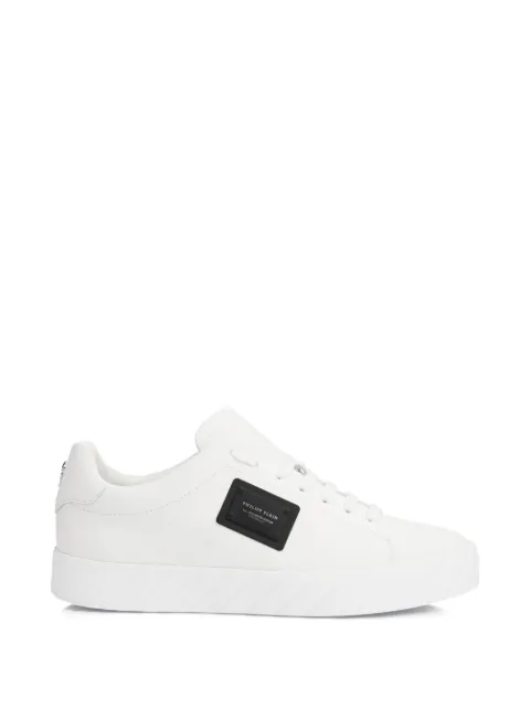 Philipp Plein logo-detail leather sneakers White LAESUSC0965PLE005N