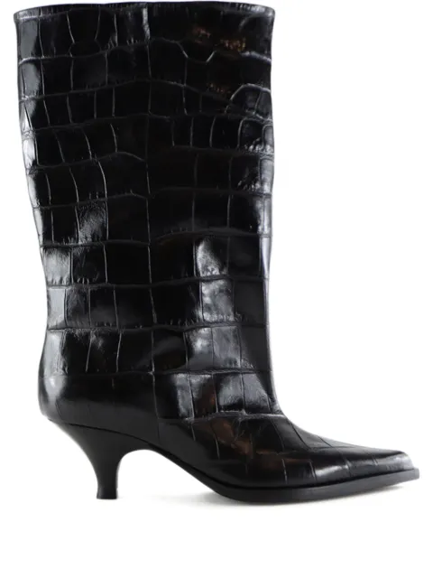 Notabene Yovanna crocodile-effect boots Black YOVANNA
