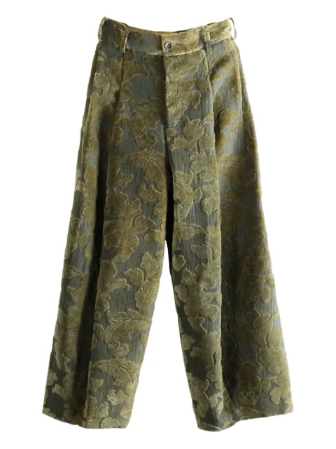 Uma Wang jacquard palazzo trousers Green UW3045UW086PAW