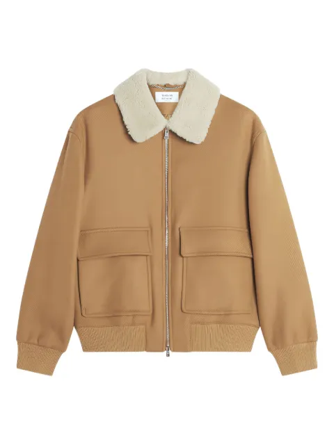 Maison Kitsuné shearling-collar pocket jacket Brown PM02140WM2030