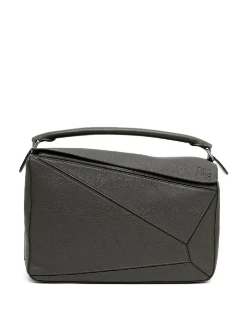 LOEWE large Puzzle leather shoulder bag Grey B510PNLX03