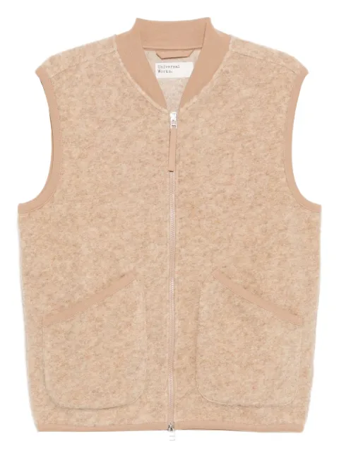 Universal Works zipped gilet Neutrals 00015