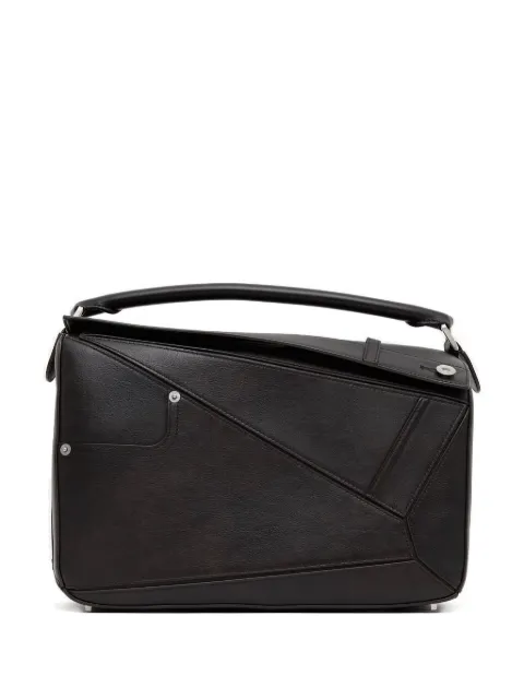 LOEWE large Puzzle geometric-panel tote bag Brown B510PPLX01