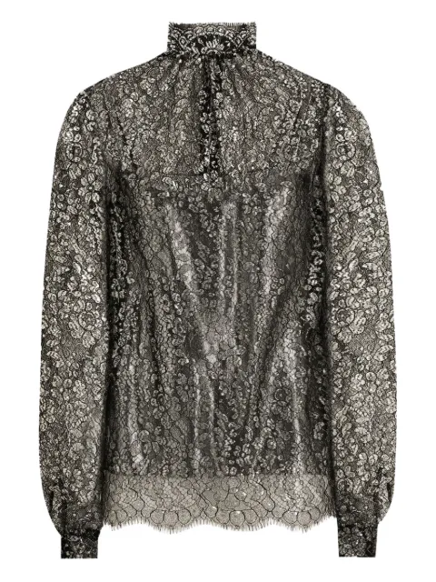 Dolce & Gabbana lamé lace blouse Black F7BD7TILMCF