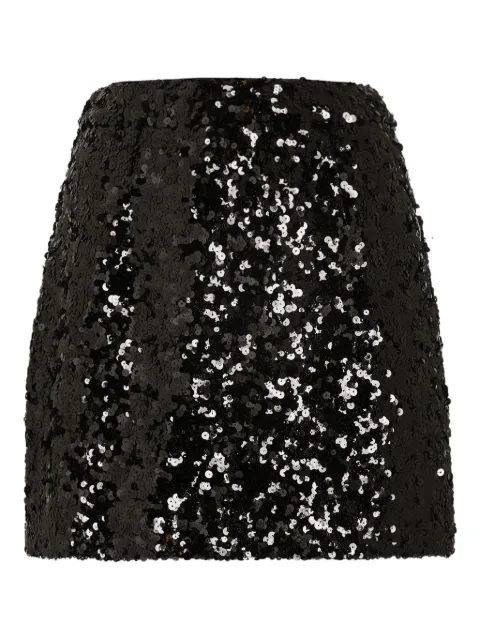 Dolce & Gabbana sequined mini skirt Black F4DADTHLMZM