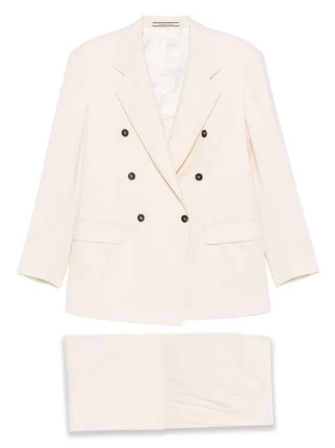 Tagliatore T-Loreley19B double-breasted pocket suit Neutrals 150166U25I472