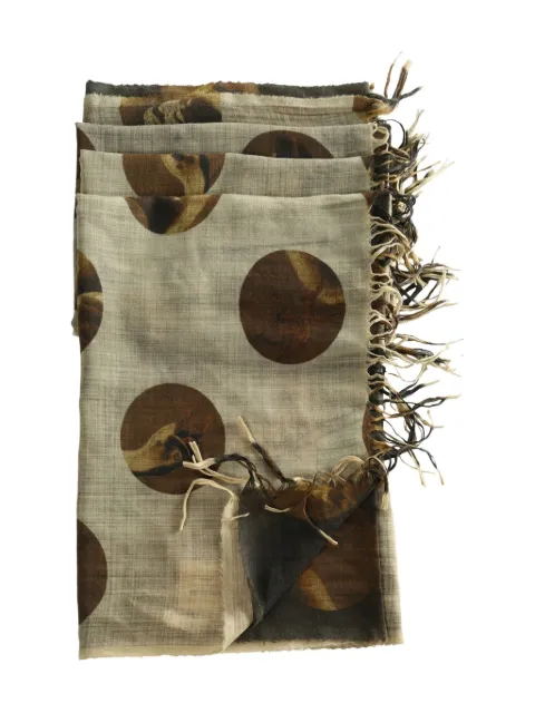Uma Wang polka-dot fringed scarf Neutrals UA0251UW026SCARF